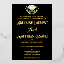 Elegante Schwarz-Weiß-Blütenhochzeit: Kalligraphie