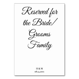 Elegante Schwarz/Weiß-Braut/Groom-Tischkarte Tischnummer