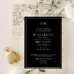 Elegante Schwarz-weiß Classic Monogram Wedding Einladung<br><div class="desc">Ihre Hochzeit ist einer der wichtigsten Tage Ihres Lebens, sodass Sie alles gewollt, um perfekt zu sein. Das beinhaltet Ihre Einladungen! Diese elegante Schwarz-weiße klassische Script Monogram Wedding Invitation sind genau das, was Sie brauchen, um den Ton für Ihren besonderen Tag Set. Das luxuriöse, Schwarz-weiße Design eignet sich perfekt für...</div>