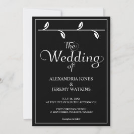 Elegante Schwarz-Weiß-Einladung Einladung
