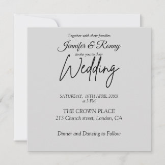 Elegante Schwarz-Weiß-Einladung zur Hochzeit Einladung