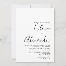 Elegante Schwarz-Weiß-Einladung zur Hochzeit