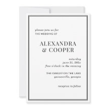 Elegante Schwarz-Weiß-Einladung zur Hochzeit