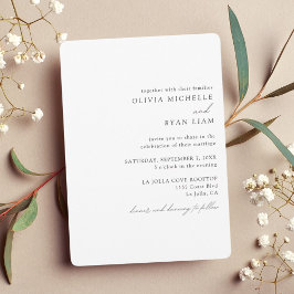 Elegante Schwarz-Weiß-Einladung zur Hochzeit Einladung