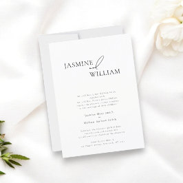 Elegante Schwarz-Weiß-Einladung zur Hochzeit Einladung