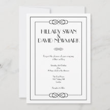 Elegante Schwarz-Weiß-Einladung zur Hochzeit
