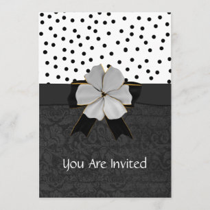 Elegante Schwarz-Weiß-Engagment-Party Einladung