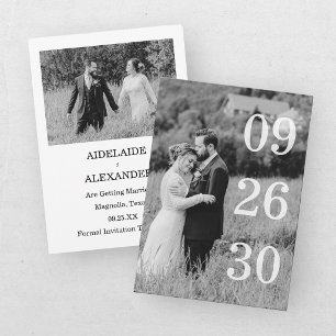 Elegante Schwarz-Weiß-Foto zur Vorabanzeige des Ho Save The Date