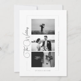 Elegante Schwarz-Weiß-Fotocollage Einladung