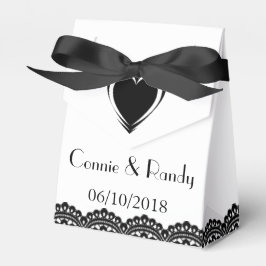 Elegante Schwarz-Weiß-Gastgeschenk Hochzeit Geschenkschachtel