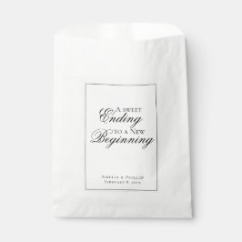 Elegante Schwarz-Weiß-Gastgeschenk Hochzeit Geschenktütchen