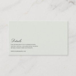 Elegante Schwarz & Weiß Grüne Hochzeiten Details Begleitkarte