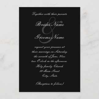Elegante Schwarz-Weiß-Hochzeit Einladung