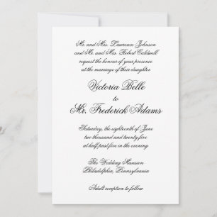 Elegante Schwarz-Weiß-Hochzeit Einladung