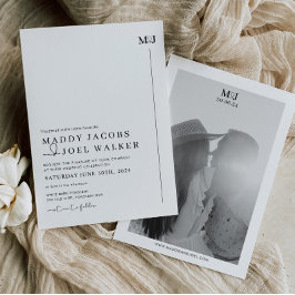 Elegante Schwarz-Weiß-Hochzeit Einladung MADDY