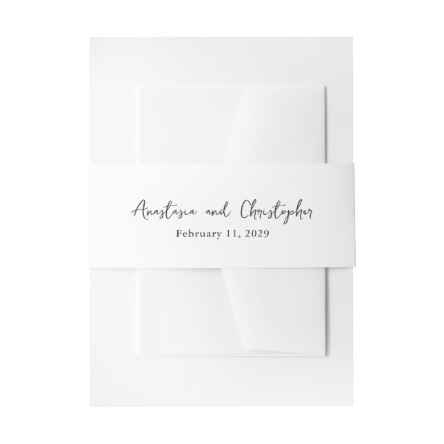 Elegante Schwarz-Weiß-Hochzeit Einladungsbanderole (Vorderseite Beispiel)