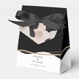 Elegante Schwarz-Weiß-Hochzeit Geschenkschachtel