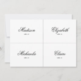 Elegante Schwarz-Weiß-Hochzeit-Platzkarte DIY Einladung