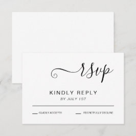 Elegante Schwarz-Weiß-Hochzeit RSVP Karte