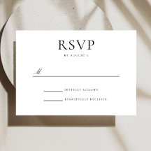 Elegante Schwarz-Weiß-Hochzeit-RSVP-Karte