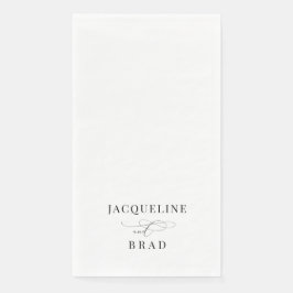 Elegante Schwarz-Weiß-Hochzeit Serviette