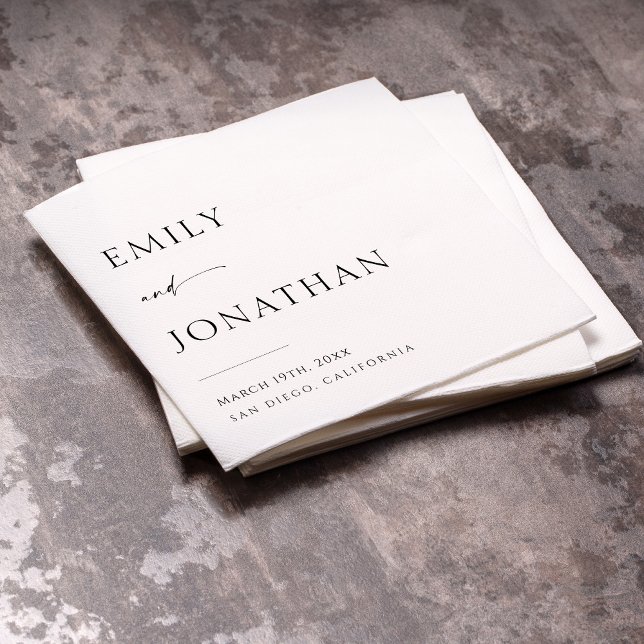 Elegante Schwarz-Weiß-Hochzeit Serviette (Von Creator hochgeladen)