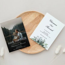 Elegante Schwarz-Weiß-Hochzeit speichert das Datum