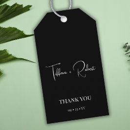 Elegante Schwarz-Weiß-Hochzeit Vielen Dank Geschenkanhänger