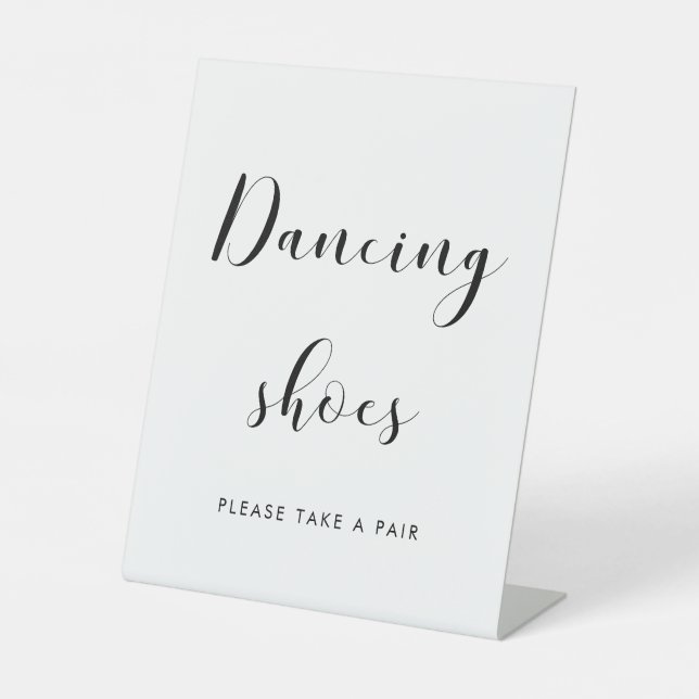 Elegante Schwarz-Weiß Hochzeitsschuhe Sockelschild (Vorderseite)