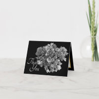 Elegante Schwarz-Weiß-Hortensien-Botanische-Danke-