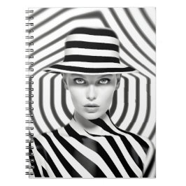 Elegante Schwarz-Weiß-Illustration Notizblock