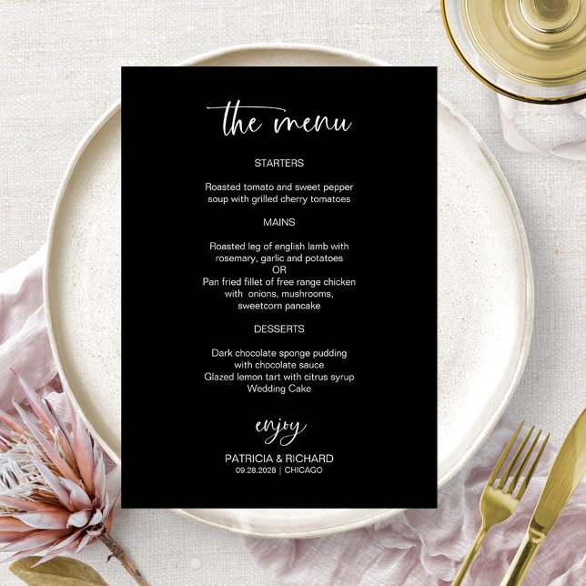 Elegante Schwarz-Weiß-Karten für Hochzeiten Einladung (Von Creator hochgeladen)