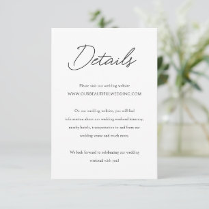 Elegante Schwarz-Weiß-Klassik-Hochzeit Begleitkarte