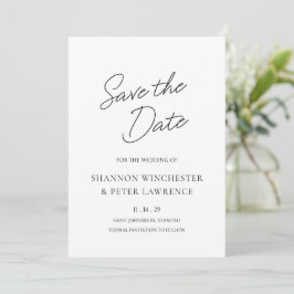 Elegante Schwarz-Weiß-Klassik-Hochzeit Save The Date