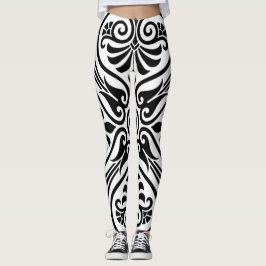 Elegante Schwarz-Weiß-Leggings Leggings