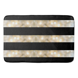 Elegante Schwarz-Weiß-Lichter Streifen Chic Modern Badematte