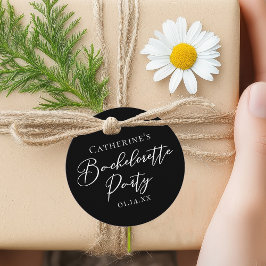 Elegante Schwarz-Weiß-Minimalist-Junggesellinnen-A Geschenkanhänger