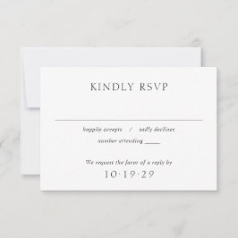 Elegante Schwarz-Weiß-Moderne Hochzeit RSVP Karte