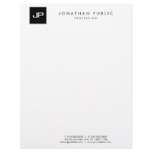 Elegante Schwarz-Weiß-Monogramm-Minimalist-Vorlage
