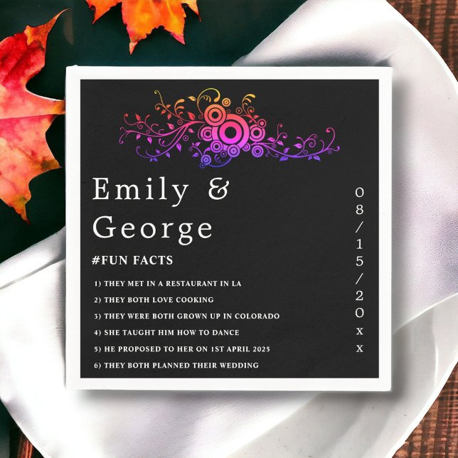 Elegante Schwarz-Weiß-Neon-Foliage-Hochzeit im Her Serviette (Von Creator hochgeladen)