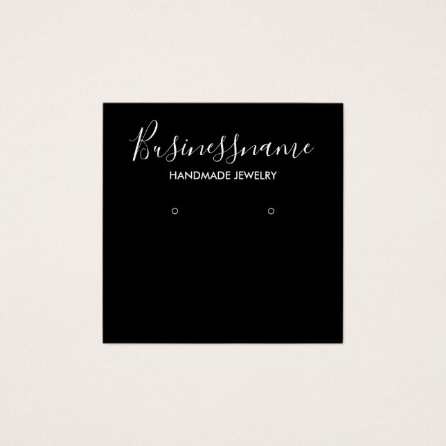 Elegante Schwarz-Weiß-Ohrring-Grafikkarte (Vorderseite)