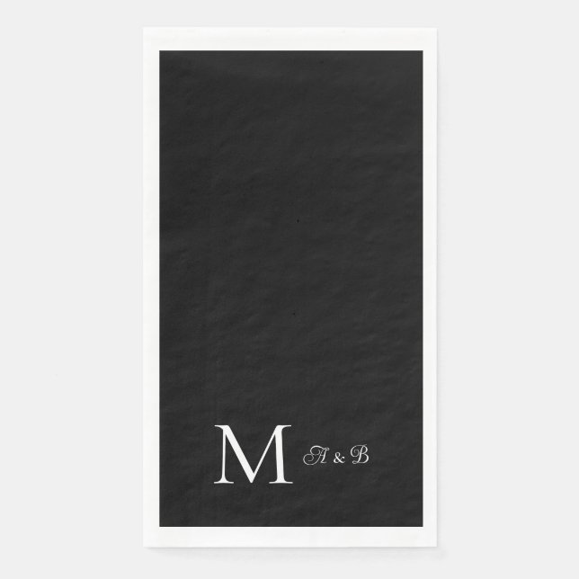 Elegante Schwarz-Weiß-Papierhandtücher Serviette (Vorderseite)