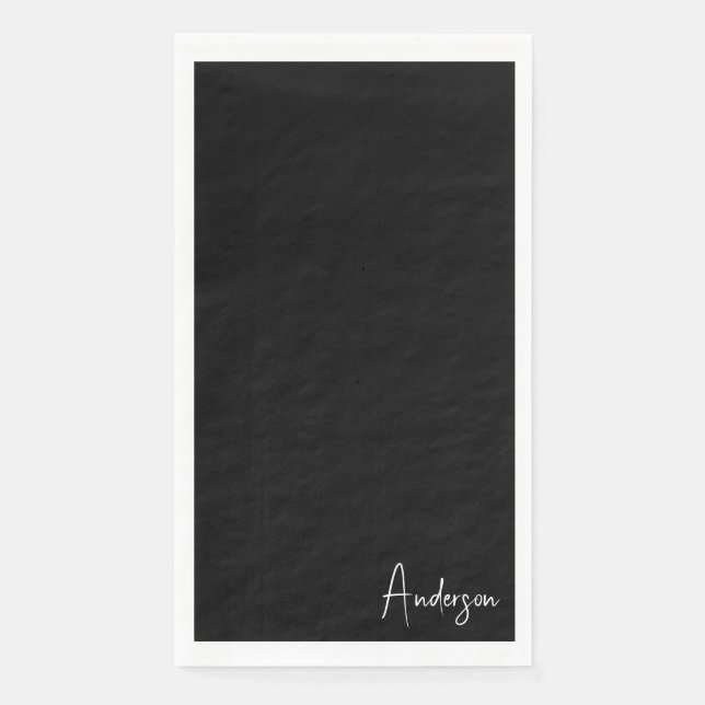 Elegante Schwarz-Weiß-Papierhandtücher Serviette (Vorderseite)