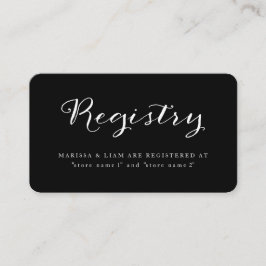 Elegante Schwarz-Weiß-Registrierungskarte Begleitkarte