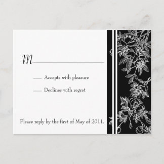 Elegante Schwarz-Weiß-Rose-UAWG Postkarte