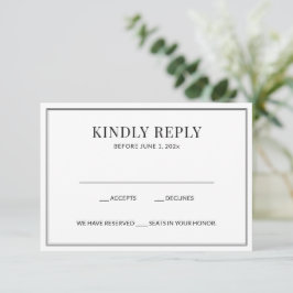 Elegante Schwarz-Weiß-RSVP-Karte RSVP Karte