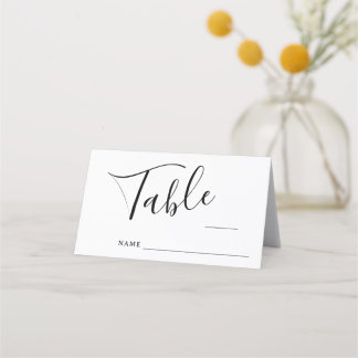 Elegante Schwarz-Weiß-RSVP-Karten Platzkarte