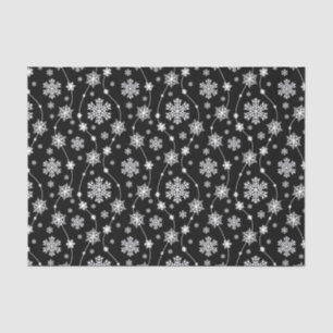 Elegante Schwarz-Weiß-Schneeflocken Seidenpapier