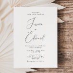 Elegante Schwarz-Weiß-Script-Einladung Einladung<br><div class="desc">Elegante Schwarz & Weiß Script Einladung Hochzeitsfeiern Siehe Matching Kollektion in unserem Nest- und Nestladen</div>