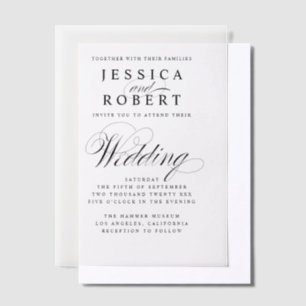 Elegante Schwarz-Weiß-Script-Hochzeit